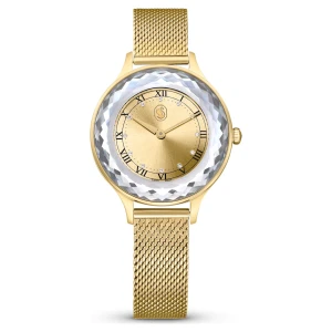 Zegarek Nova, Swiss Made, Metalowa bransoleta, W odcieniu złota, Powłoka w odcieniu złota Swarovski