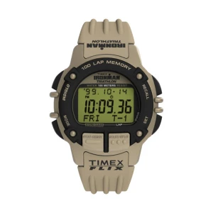 Zegarek Timex Ironman Flix 100 Lap TW5M63100 Beżowy