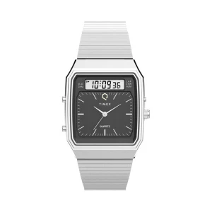 Zegarek Timex Q Timex® 1982 Ana-Digi Reissue Chronograph TW2Y05900 Srebrny
