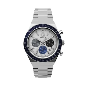 Zegarek Timex Q Timex® Chronograph TW2Y36200 Srebrny