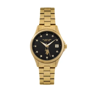 Zegarek U.S. Polo Assn. Louise USP8484BK Złoty