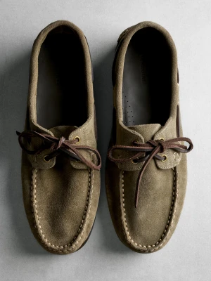 Żeglarskie Buty Skórzane - Butelkowy - - Massimo Dutti - Male