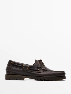 Żeglarskie Buty Ze Skóry Nappa - Brązowy - Massimo Dutti - Male