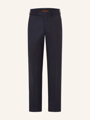 Zegna Chinosy Z Flaneli O Kroju Regular Fit blau GRANATOWY