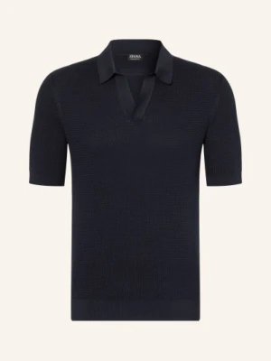 Zegna Dzianinowa Koszulka Polo blau