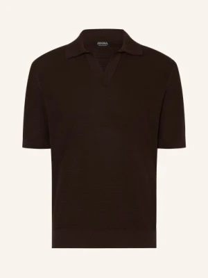Zegna Dzianinowa Koszulka Polo braun