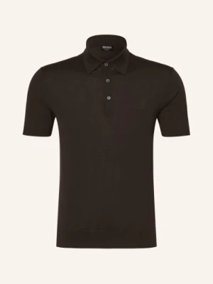 Zegna Dzianinowa Koszulka Polo braun