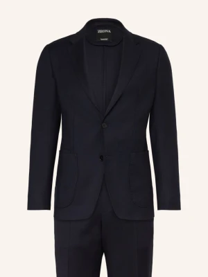 Zegna Garnitur Drop 8 O Kroju Extra Slim Fit blau GRANATOWY