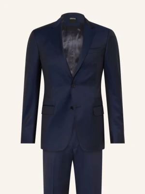 Zegna Garnitur O Kroju Extra Slim Fit blau GRANATOWY
