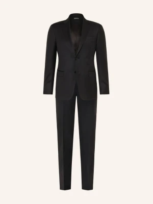 Zegna Garnitur O Kroju Slim Fit schwarz CZARNY