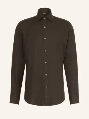 Zegna Koszula Cashco O Kroju Regular Fit gruen KHAKI