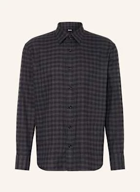 Zegna Koszula Flanelowa Regular Fit grau