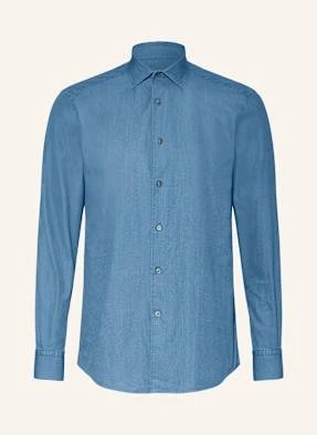Zegna Koszula Jeansowa Regular Fit blau