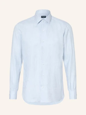 Zegna Koszula Lniana O Regularnym Kroju blau