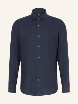 Zegna Koszula O Kroju Regular Fit blau GRANATOWY