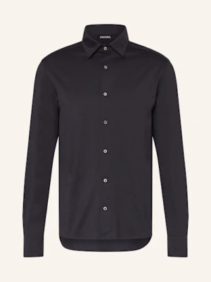 Zegna Koszula Z Dżerseju Regular Fit blau