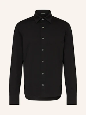 Zegna Koszula Z Dżerseju Regular Fit schwarz