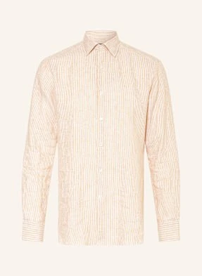 Zegna Koszula Z Lnu Regular Fit beige