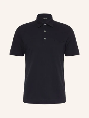 Zegna Koszulka Polo Piqué blau GRANATOWY