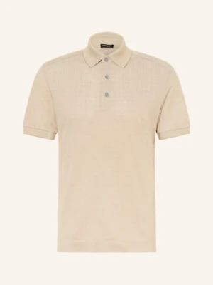 Zegna Koszulka Polo Piqué Z Jedwabiem beige