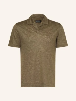 Zegna Koszulka Polo Z Dżerseju Lnianego braun