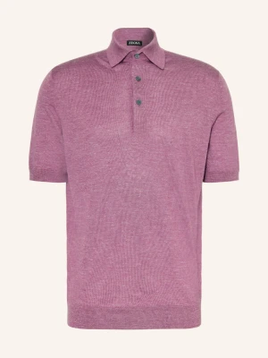 Zegna Koszulka Polo Z Dzianiny I Kaszmirem rosa BLADORÓŻOWY