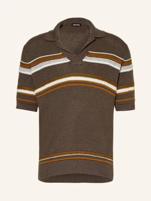 Zegna Koszulka Polo Z Dzianiny Z Dodatkiem Jedwabiu braun