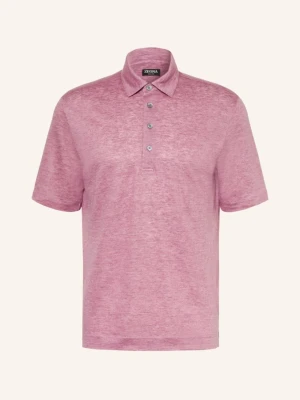 Zegna Koszulka Polo Z Jerseyu Z Lnu rosa JASNOFIOLETOWY