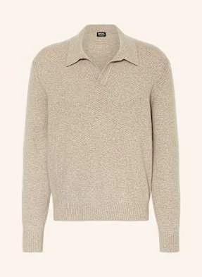 Zegna Koszulka Polo Z Kaszmirowej Dzianiny beige