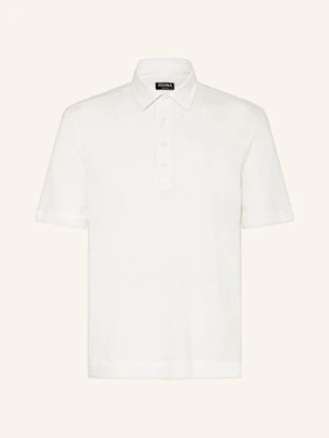 Zegna Koszulka Polo Z Lnu weiss