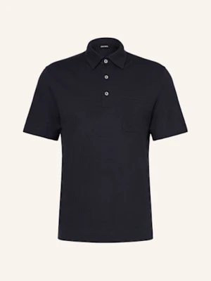Zegna Koszulka Polo Z Piki blau