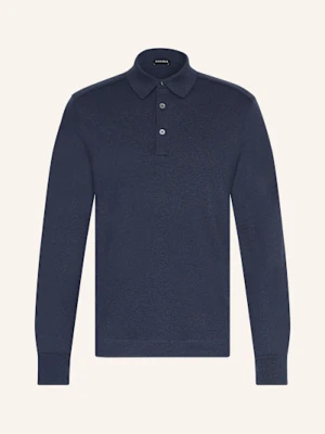 Zegna Koszulka Polo Z Piki blau