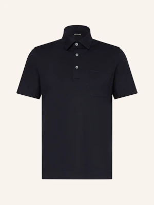 Zegna Koszulka Polo Z Piki blau GRANATOWY