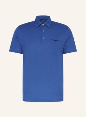 Zegna Koszulka Polo Z Piki Slim Fit blau