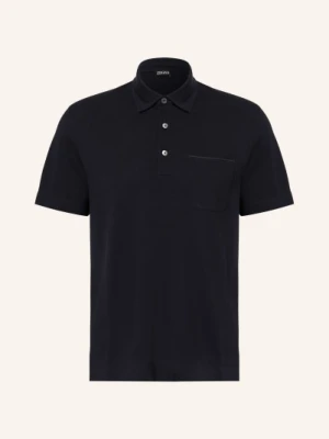Zegna Koszulka Polo Z Pikowanym Wzorem blau