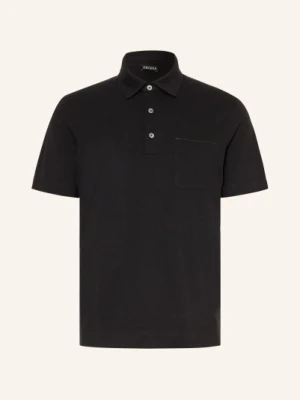 Zegna Koszulka Polo Z Pikowanym Wzorem schwarz