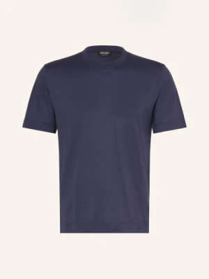 Zegna Koszulka Z Jedwabiem blau