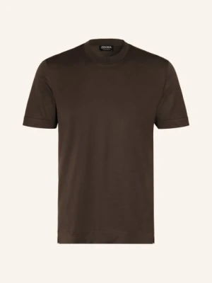 Zegna Koszulka Z Jedwabiem braun