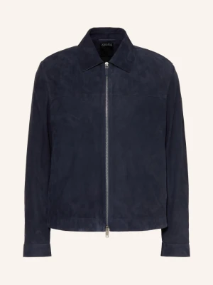Zegna Kurtka Skórzana blau GRANATOWY