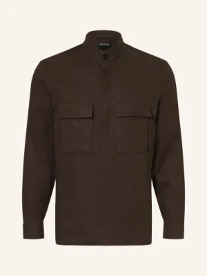 Zegna Kurtka Z Lnu braun