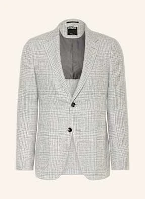Zegna Lniana Marynarka Extra Slim Fit grau