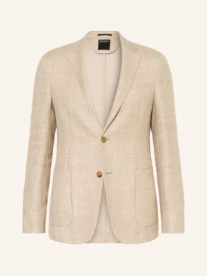 Zegna Marynarka Extra Slim Fit Z Lnem beige