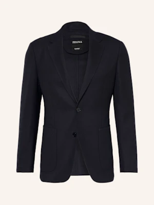 Zegna Marynarka Garniturowa Z Piki Extra Slim Fit Z Wełny Merino blau