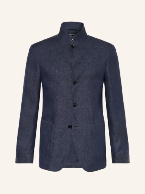 Zegna Marynarka Lniana Oasi Lino O Kroju Extra Slim Fit blau