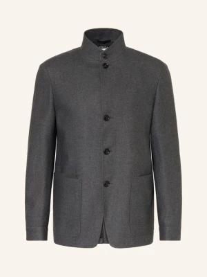 Zegna Marynarka Regular Fit Z Jedwabiem grau CZIEMNOSZARY