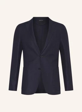 Zegna Marynarka Regular Fit Z Lnem blau