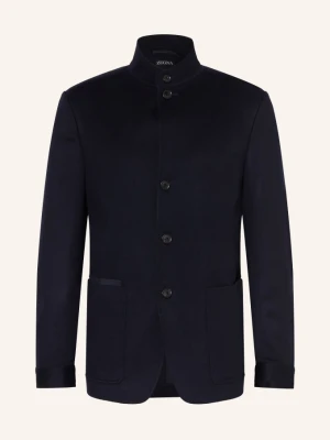 Zegna Marynarka Z Kaszmiru O Kroju Regular Fit blau GRANATOWY