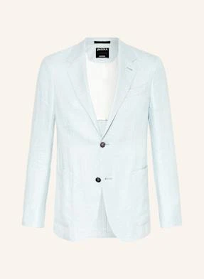 Zegna Marynarka Z Lnu Extra Slim Fit blau