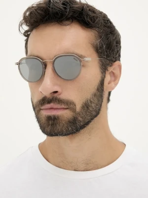 Zegna okulary przeciwsłoneczne męskie kolor beżowy EZ0246_5157A
