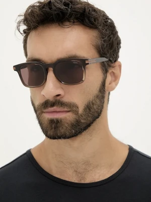 Zegna okulary przeciwsłoneczne męskie kolor brązowy EZ0230_5050E